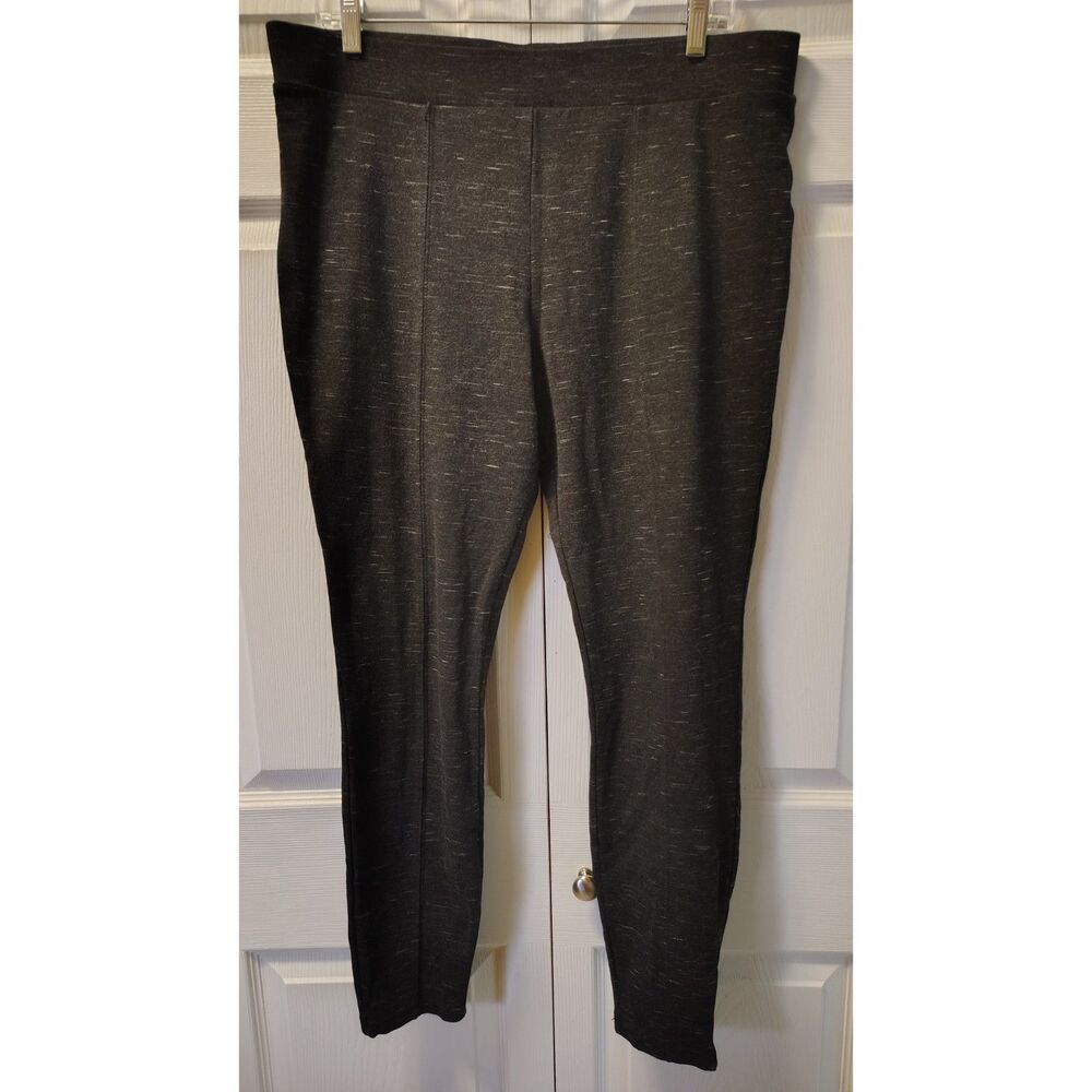 Time and Tru High Rise Ponte Leggings Space Dye Gray Women's Size XL 16-18